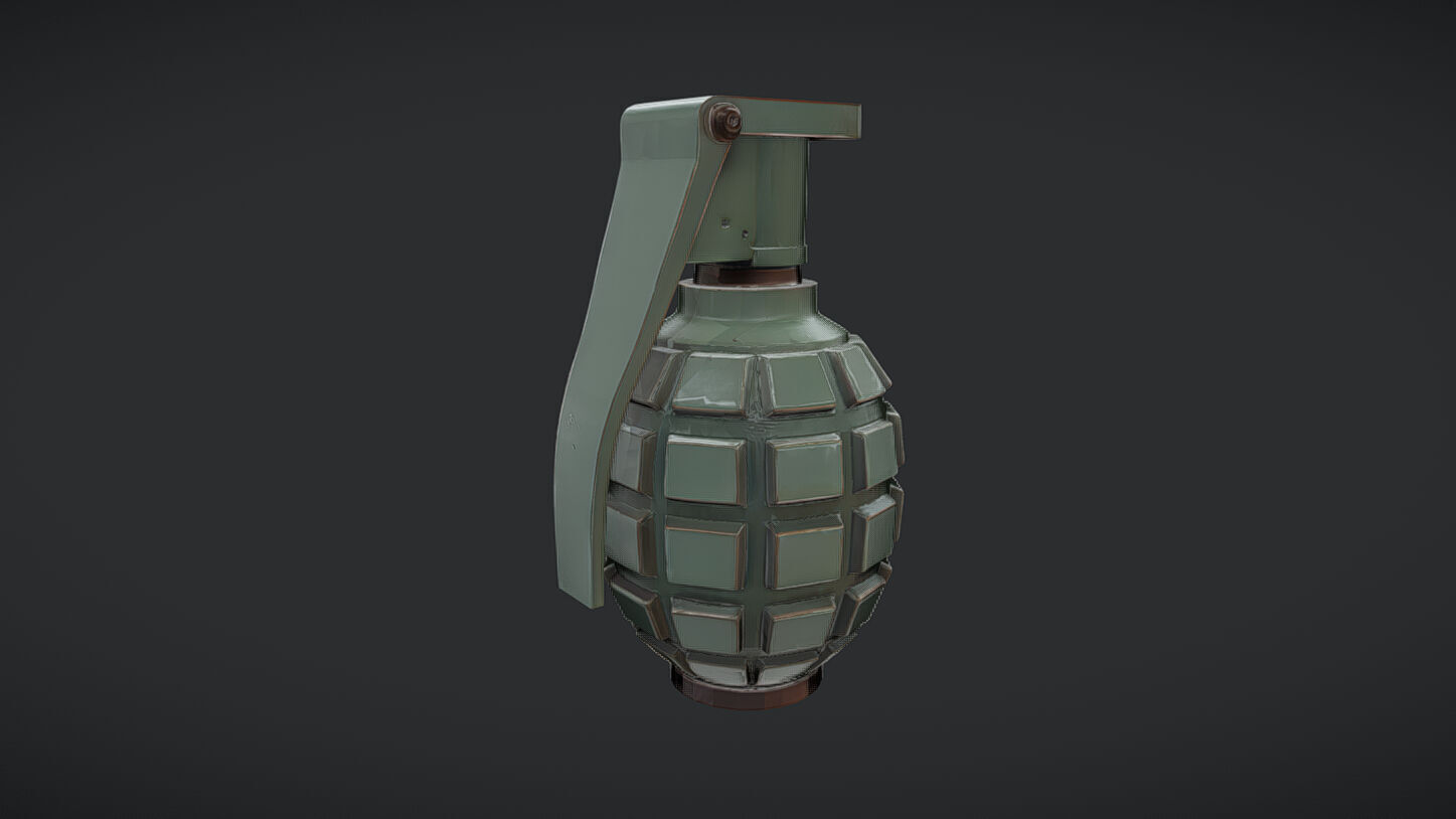green military hand grenade 3D model_39