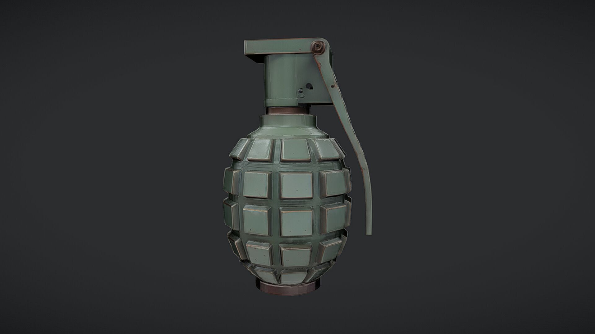 green military hand grenade 3D model_8