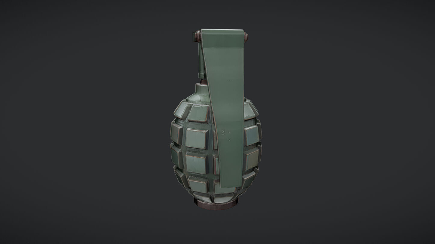 green military hand grenade 3D model_38