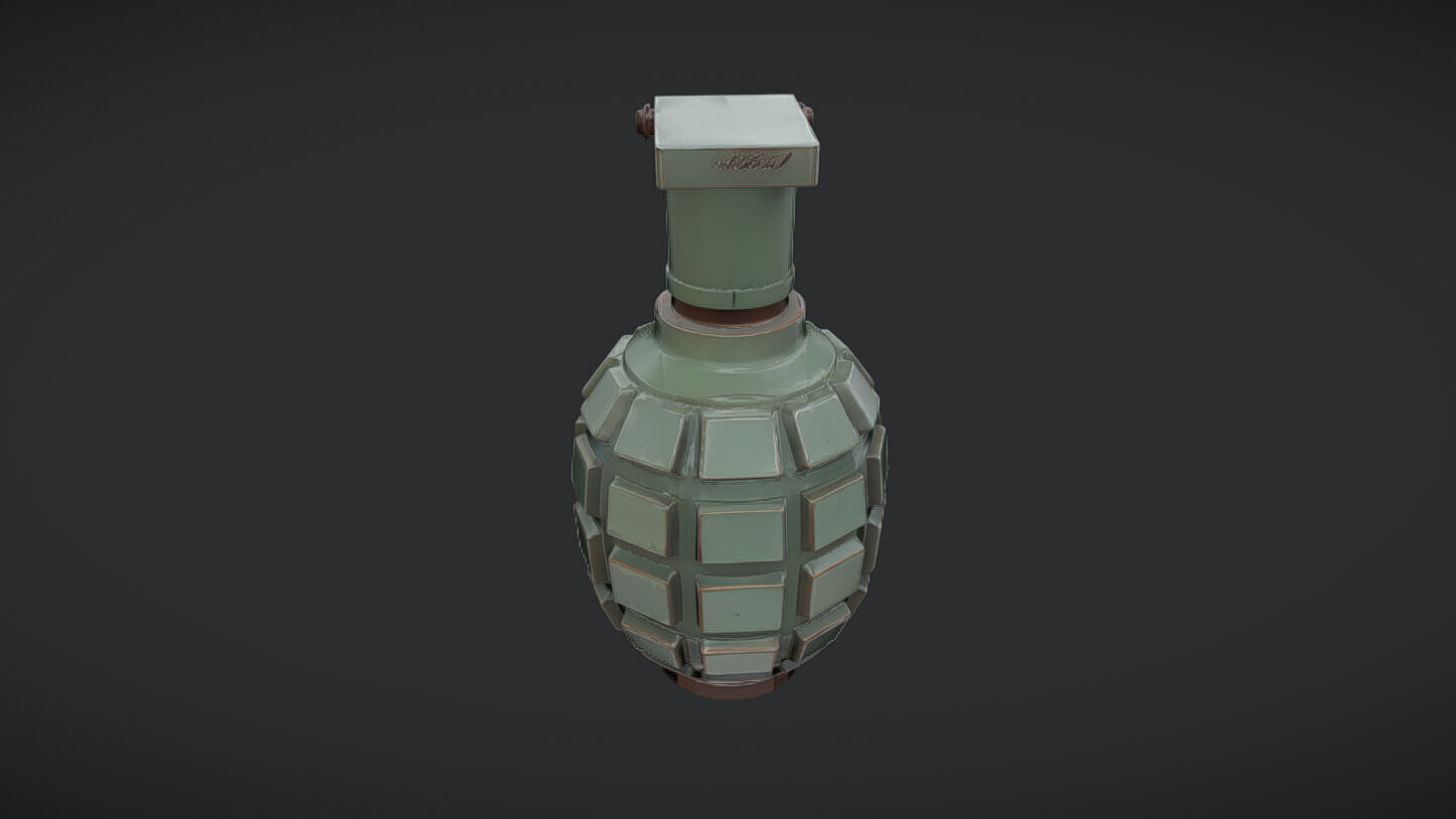 green military hand grenade 3D model_42