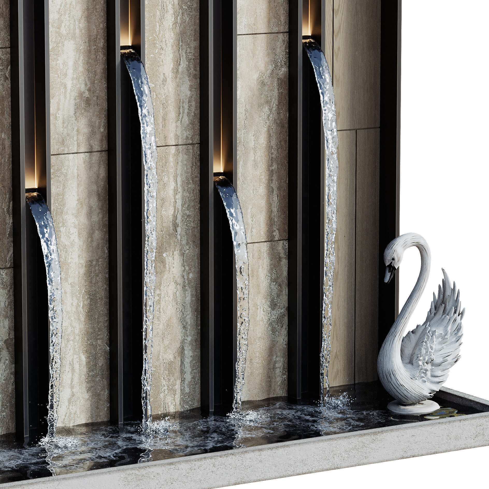 Waterfall fountains cascade 34 3D model_1