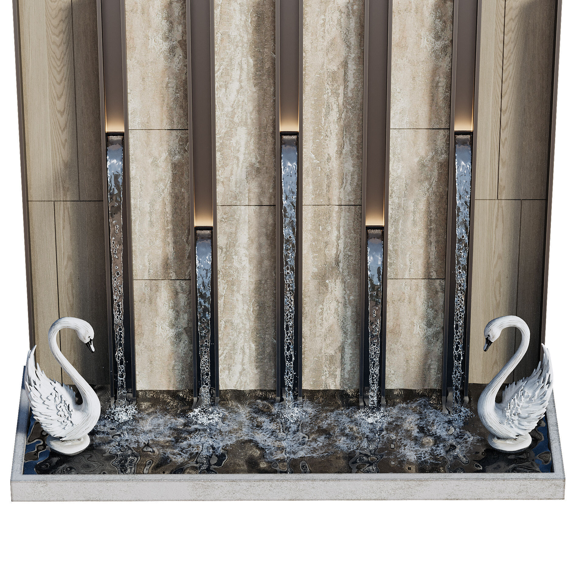 Waterfall fountains cascade 34 3D model_2