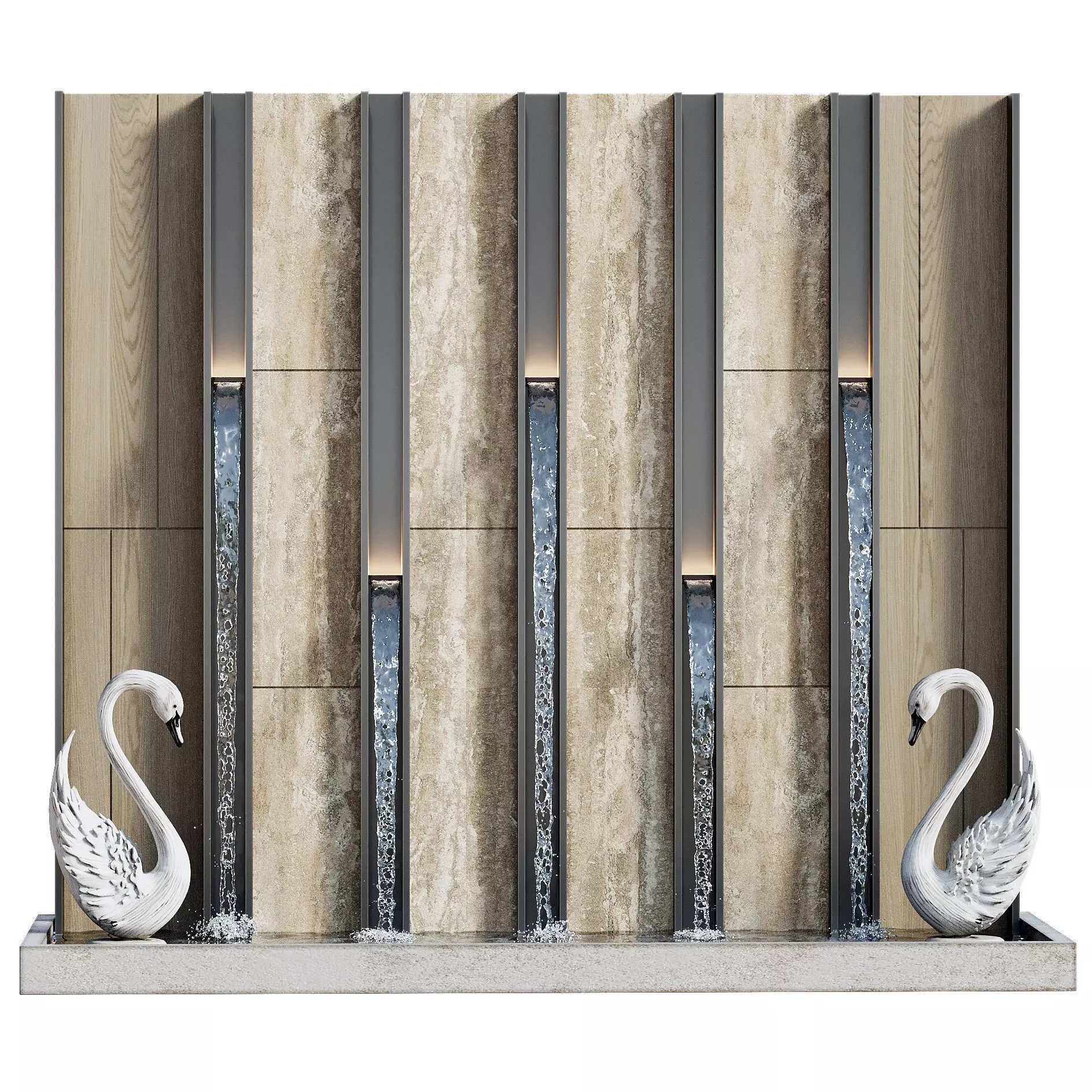 Waterfall fountains cascade 34 3D model_0