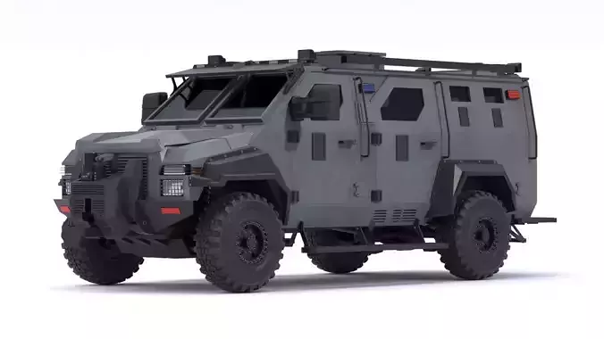 Alpine Armored Bulldog Tactical SWATAPC Truck Military Vehicle Low-poly 3D model