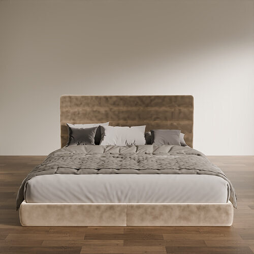 Luxury Tufted Bed Low-poly 3D model