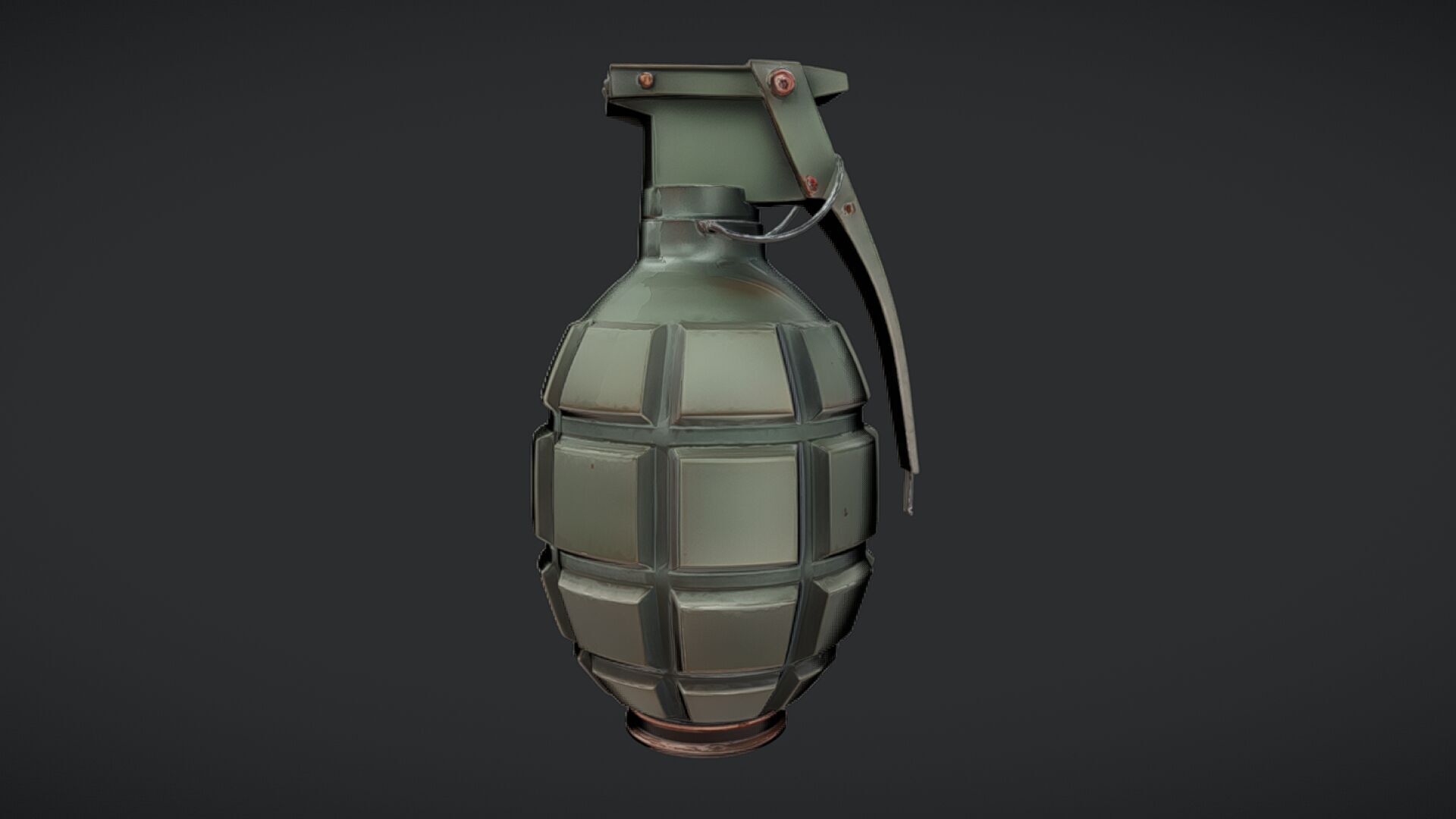 green military hand grenade  3D model_12