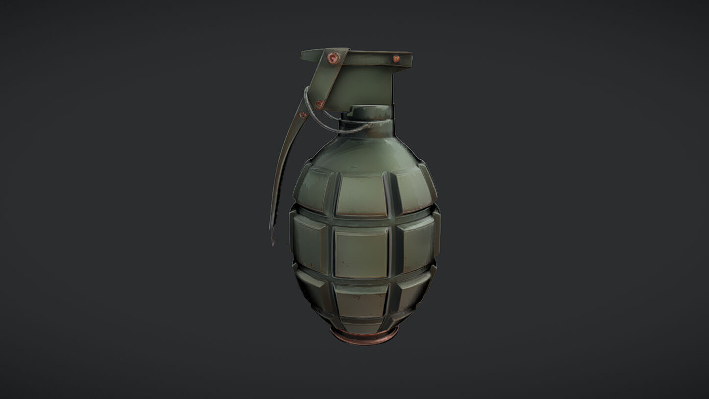 green military hand grenade  3D model_21