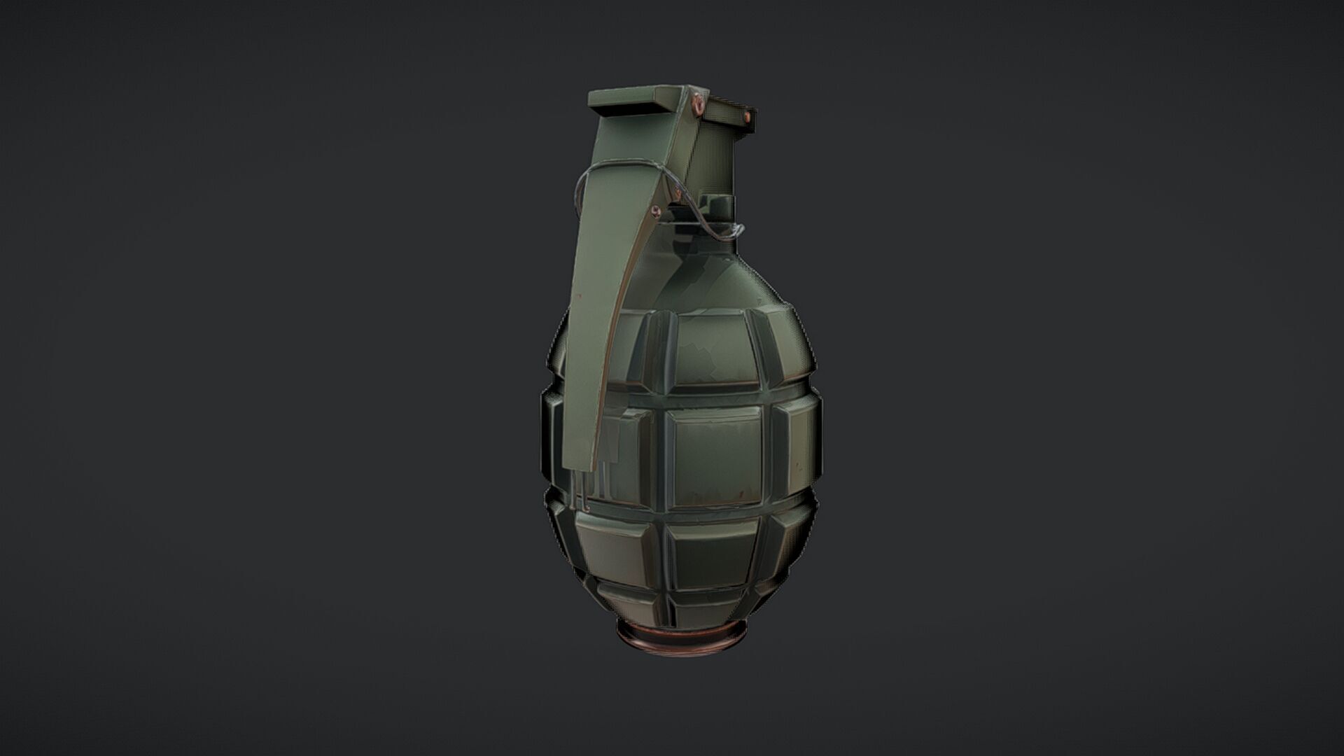 green military hand grenade  3D model_3