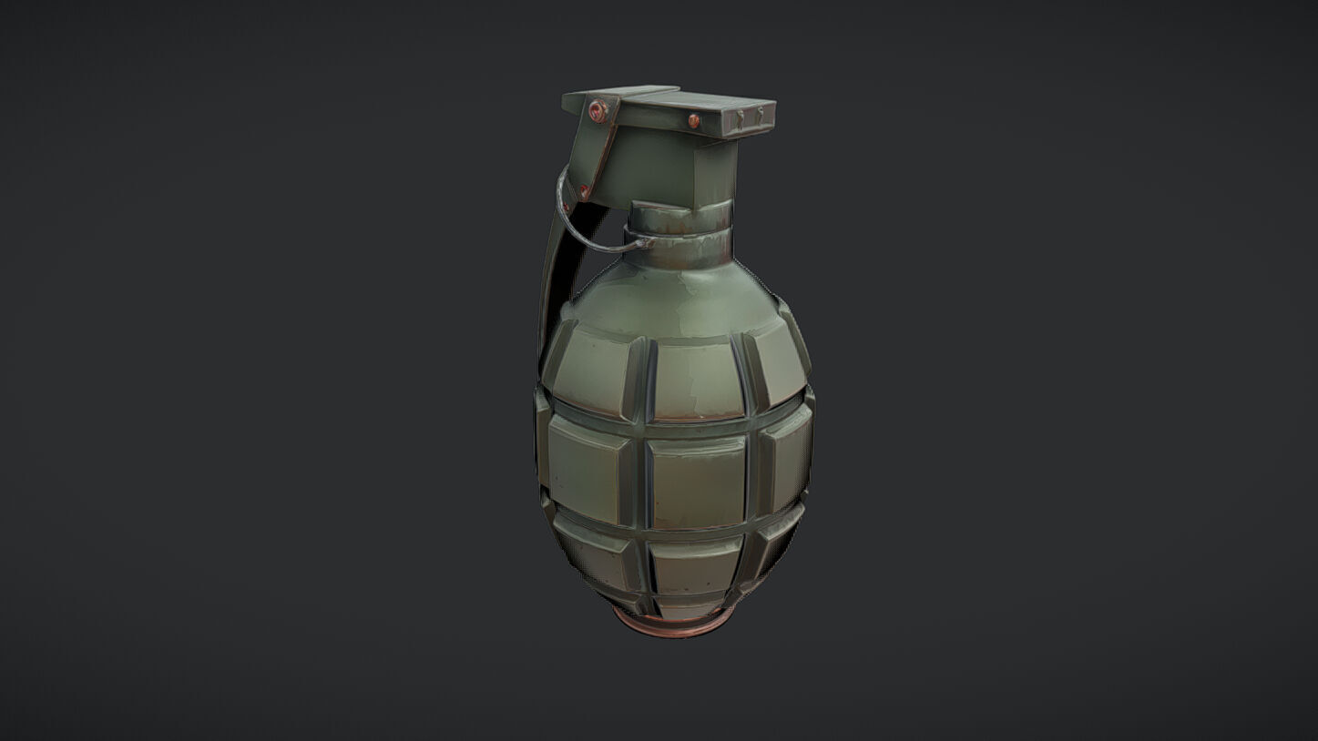 green military hand grenade  3D model_22