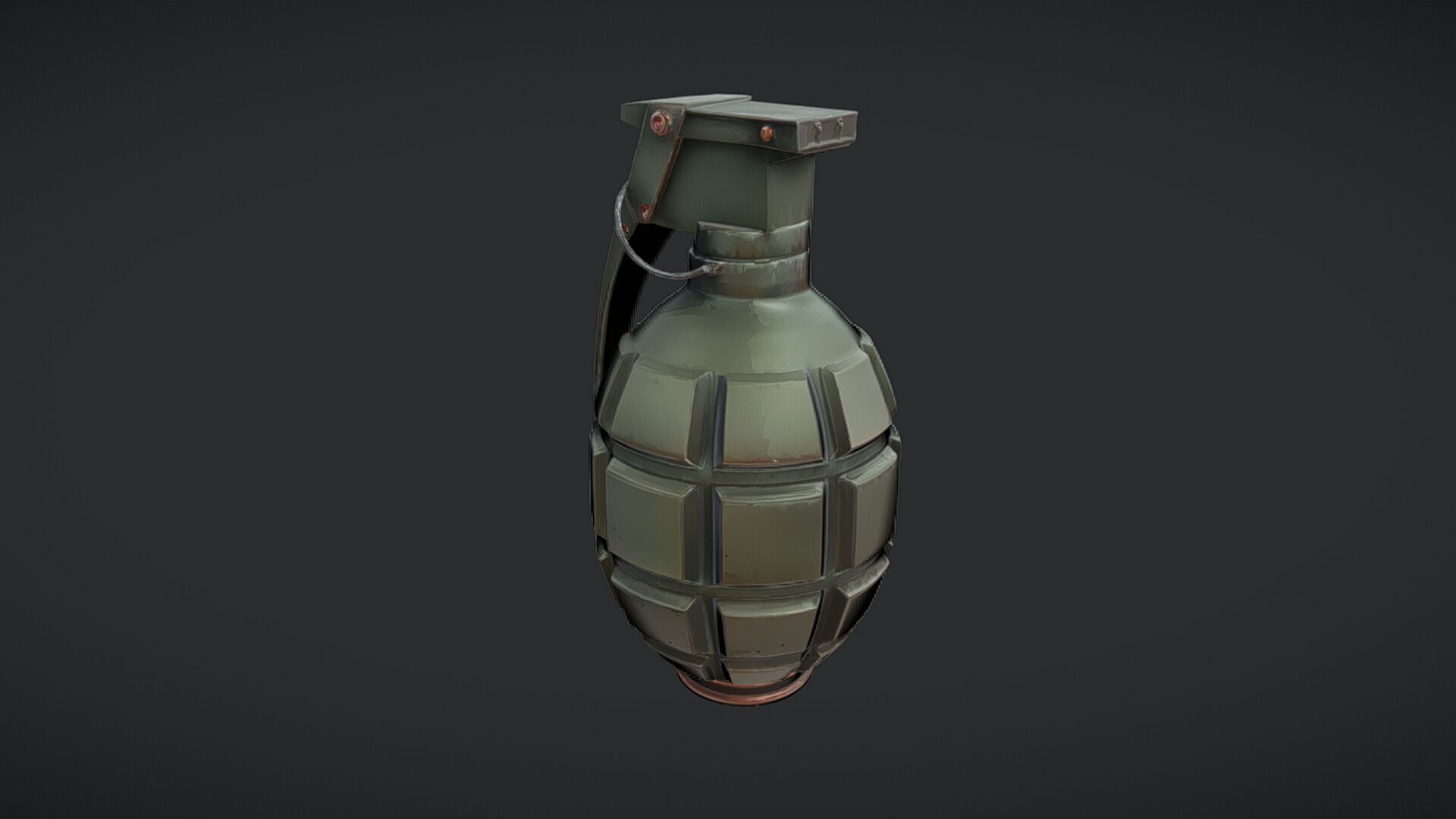 green military hand grenade  3D model_11