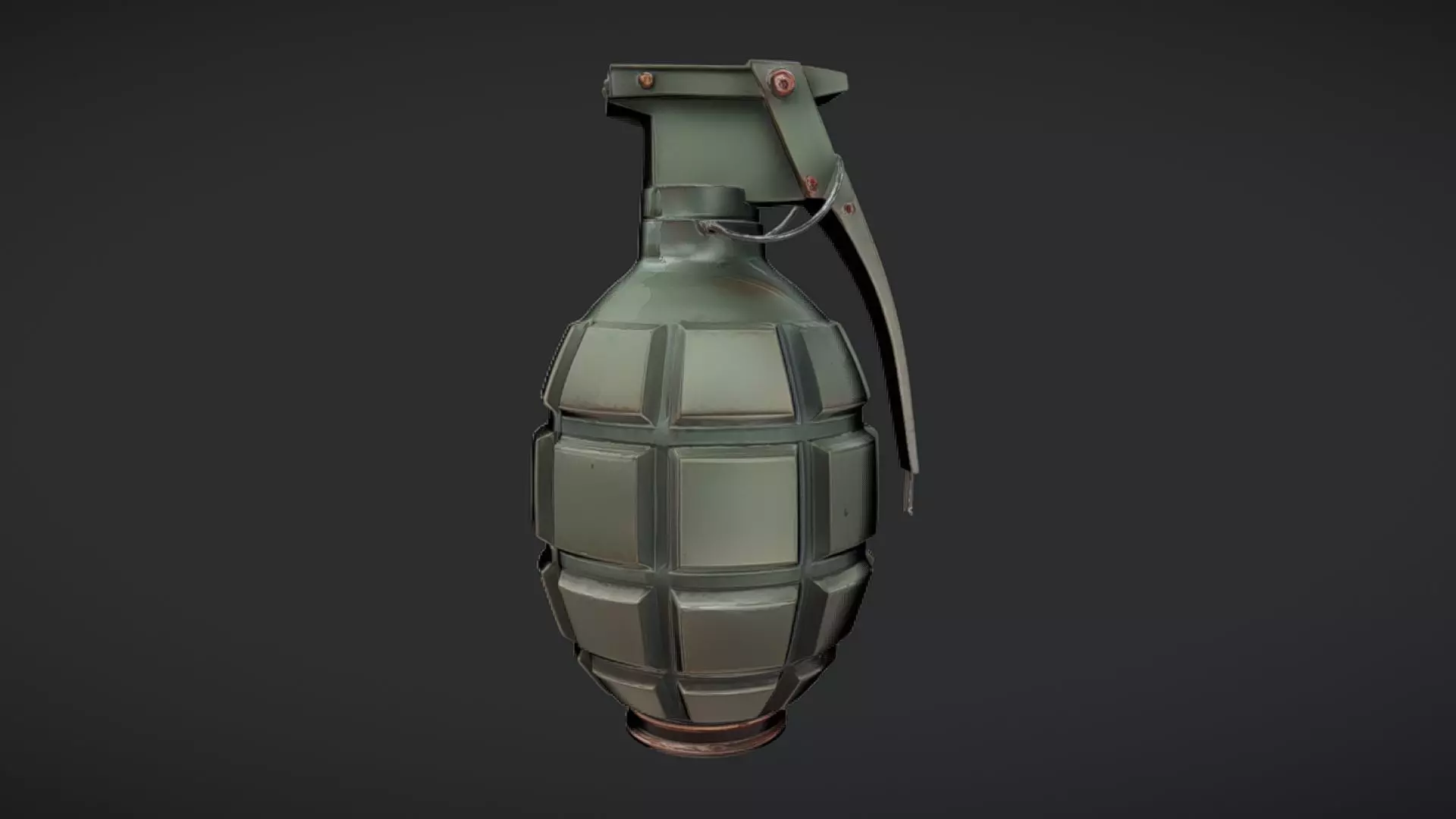 green military hand grenade  3D model_0