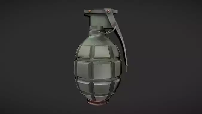 green military hand grenade  3D model