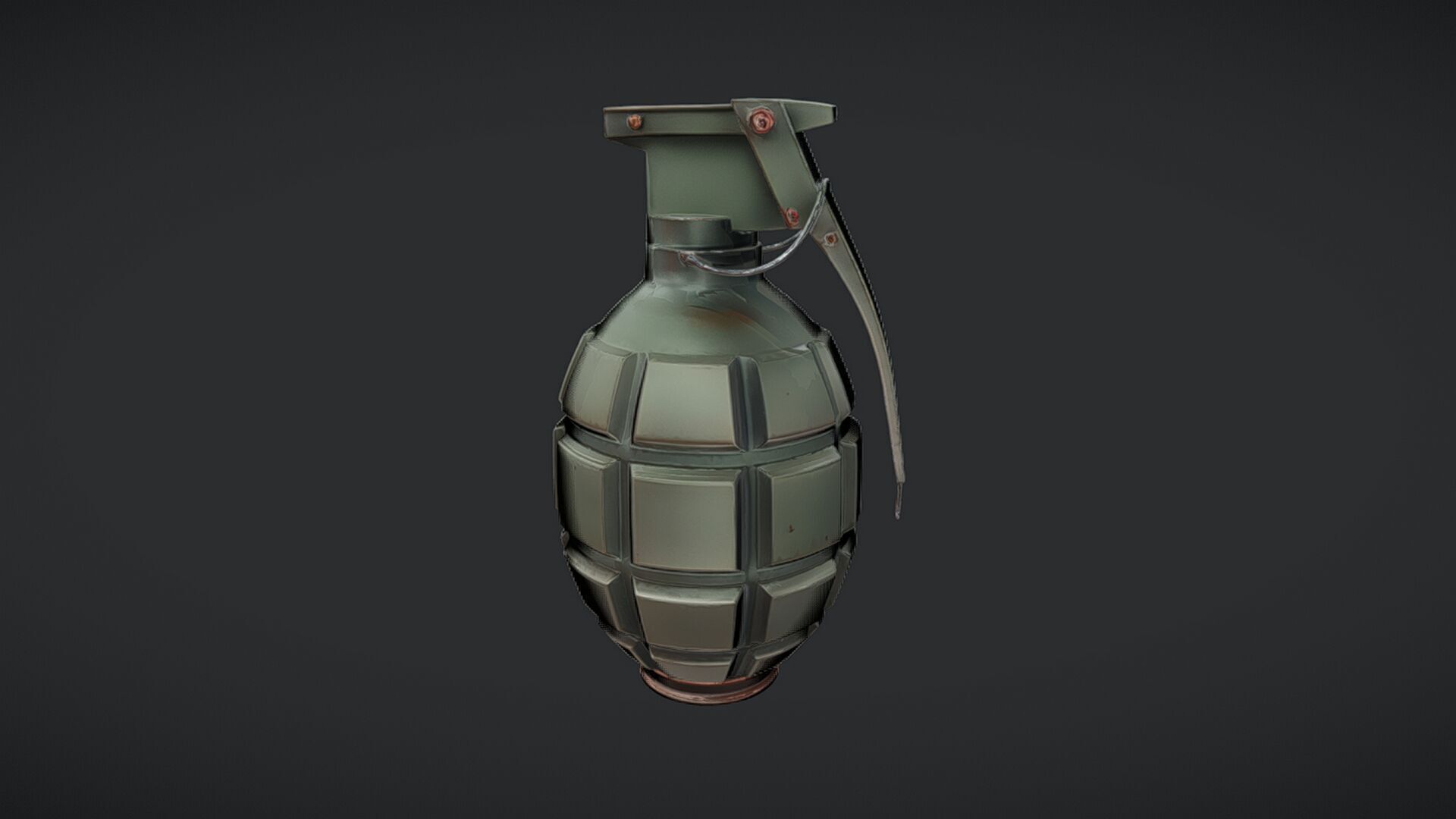 green military hand grenade  3D model_1