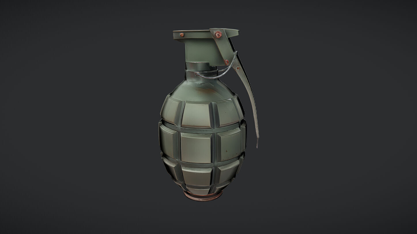 green military hand grenade  3D model_18
