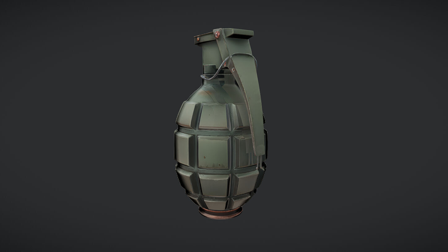 green military hand grenade  3D model_19