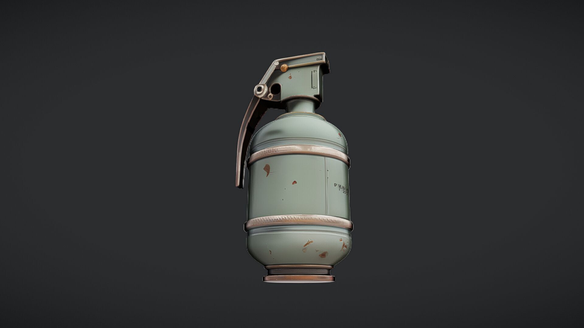 green military hand grenade 3D model_19