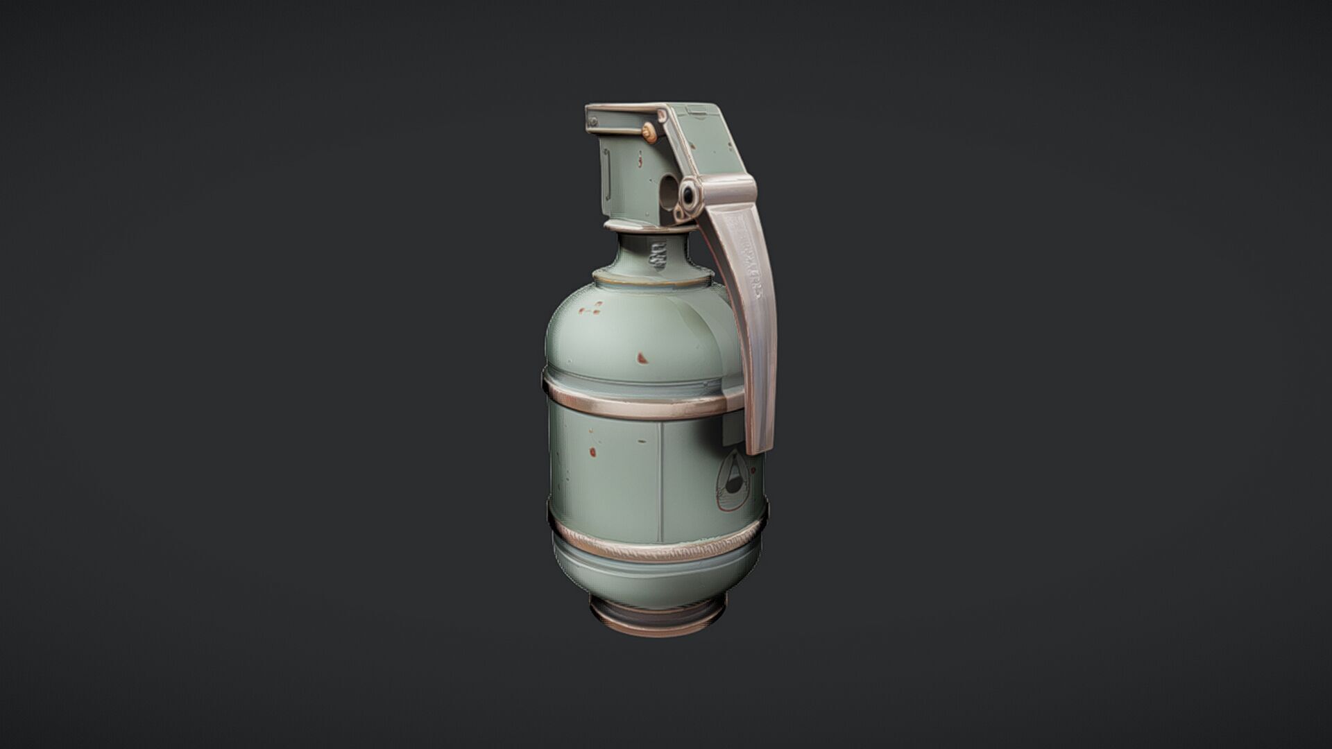 green military hand grenade 3D model_1