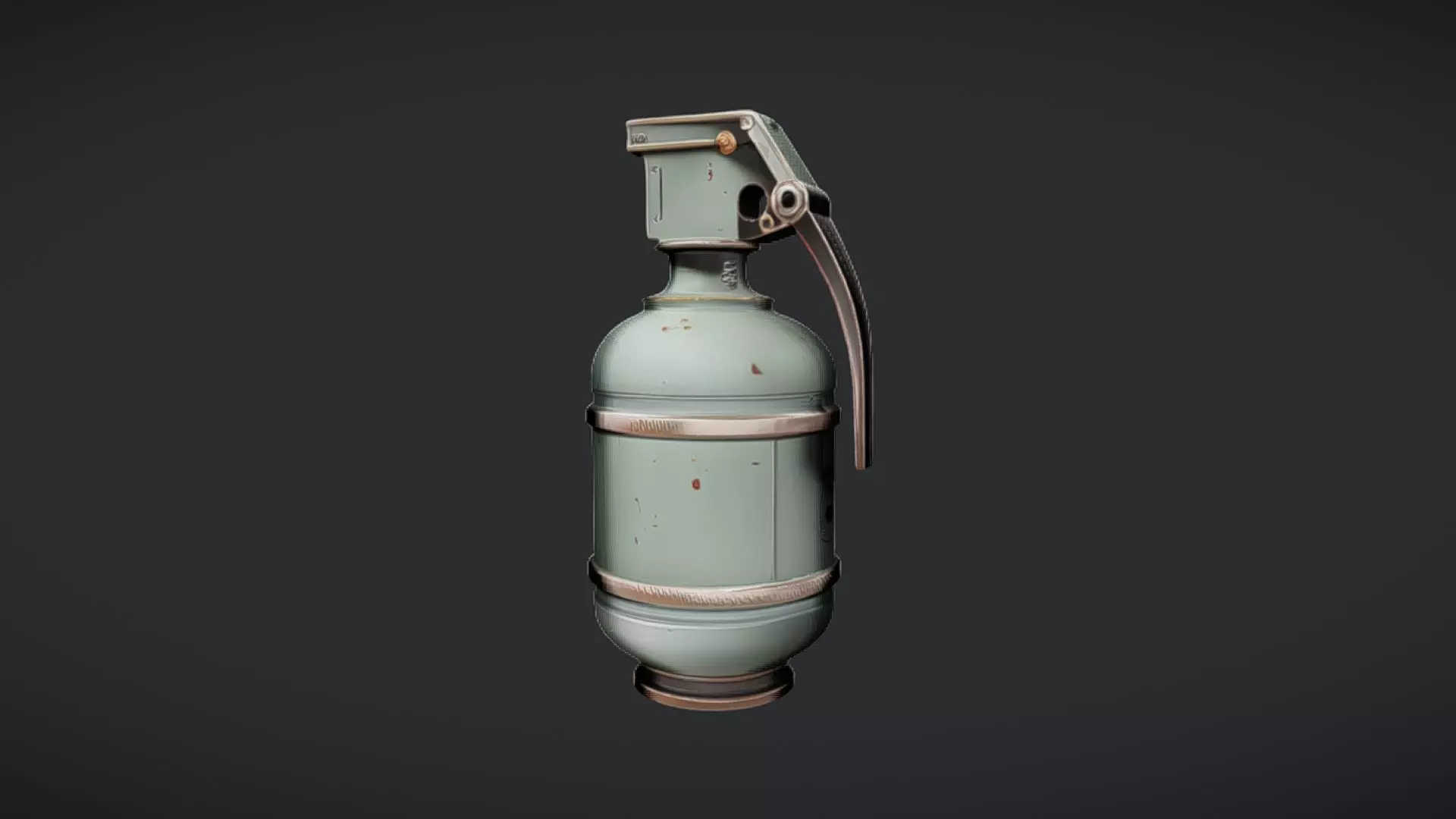green military hand grenade 3D model_0