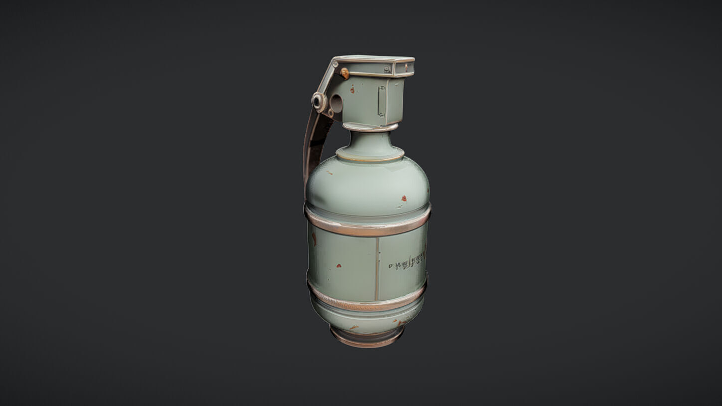 green military hand grenade 3D model_24