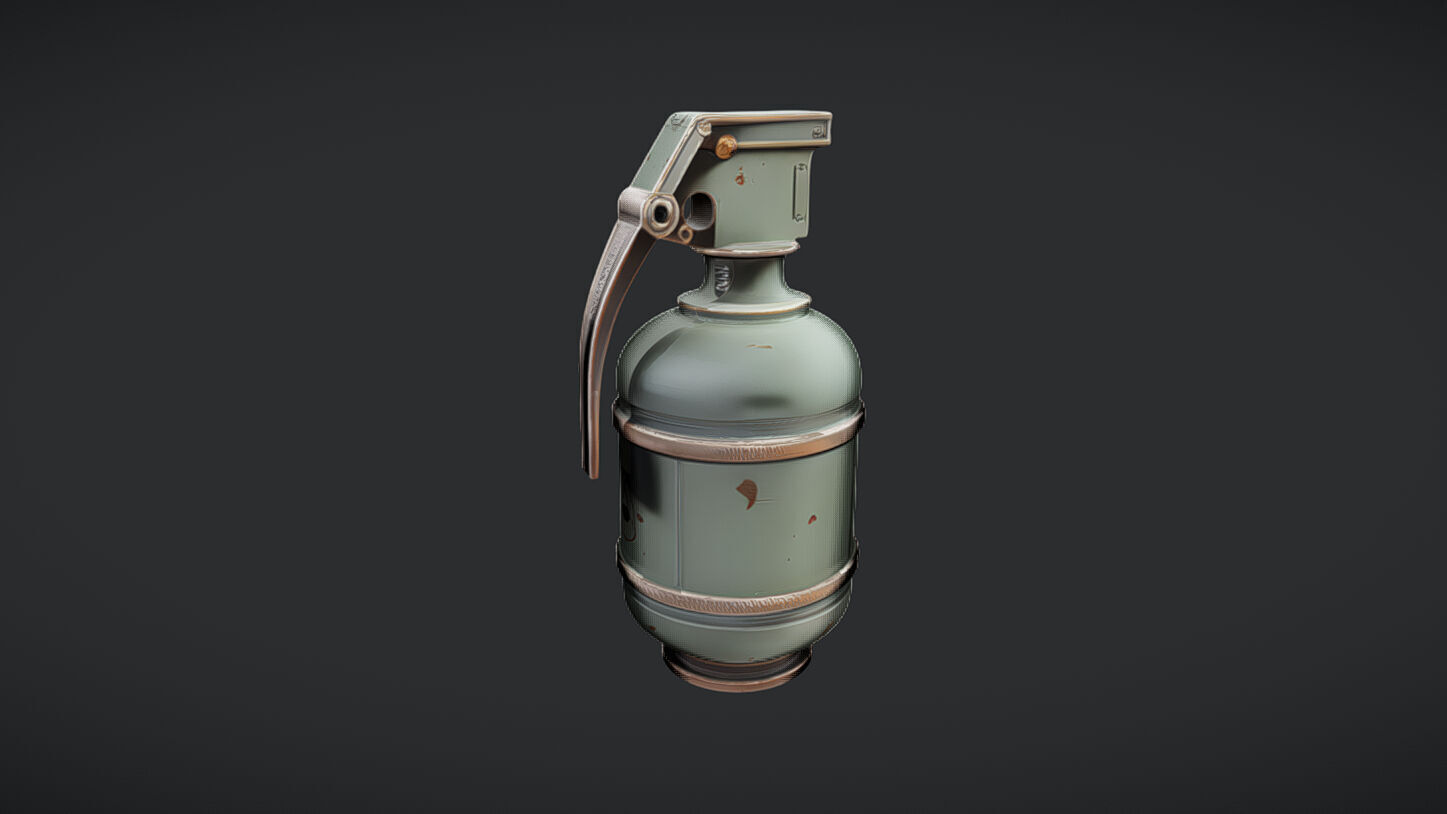green military hand grenade 3D model_23