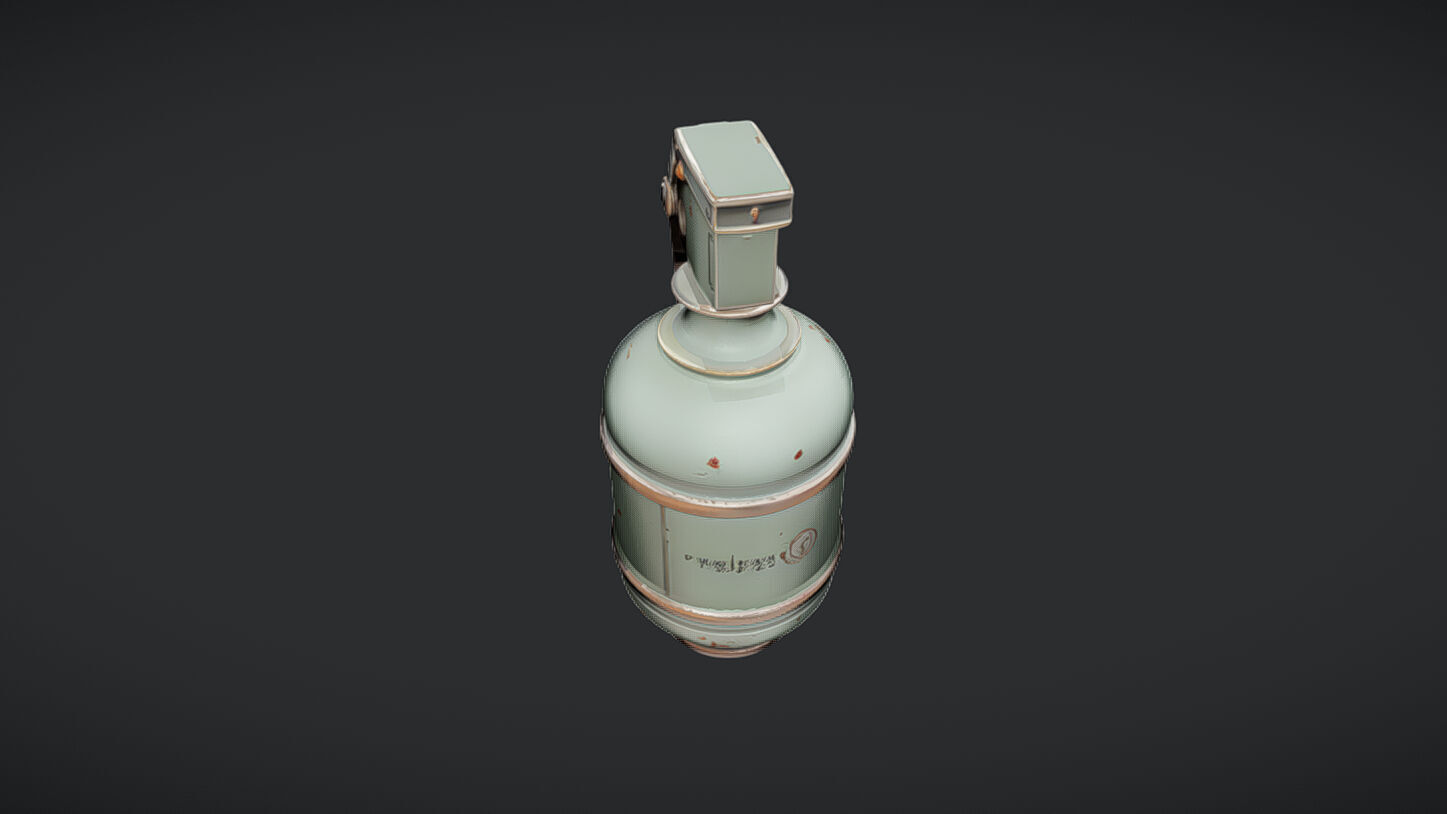 green military hand grenade 3D model_26