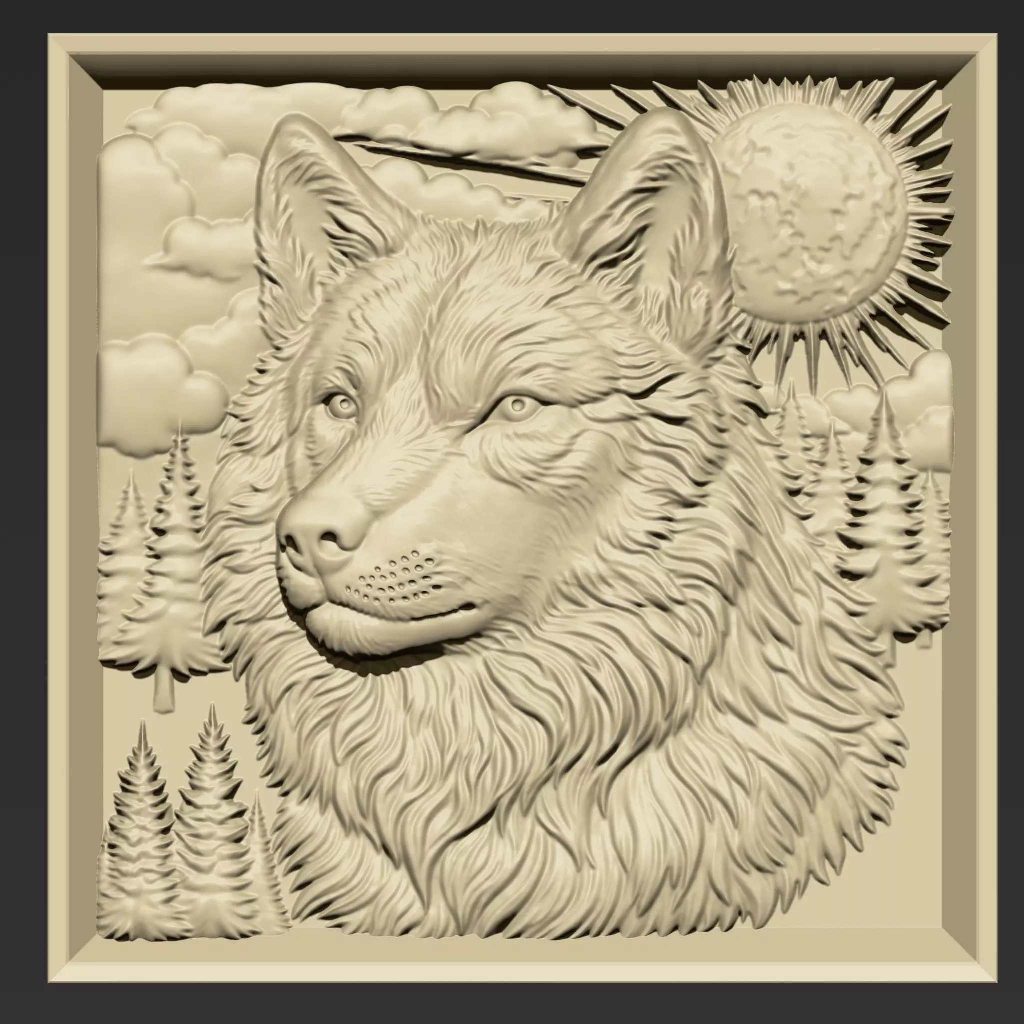 Wolf Head A18 3D print model