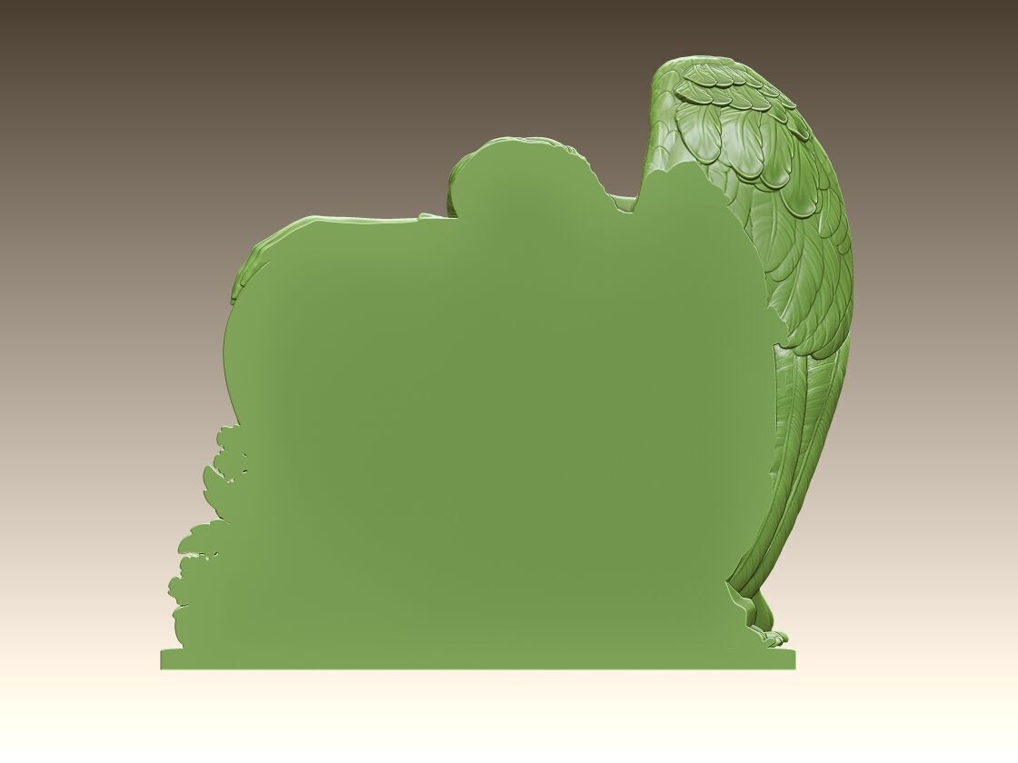 Angel with Holy Family Heart 3D print model_4