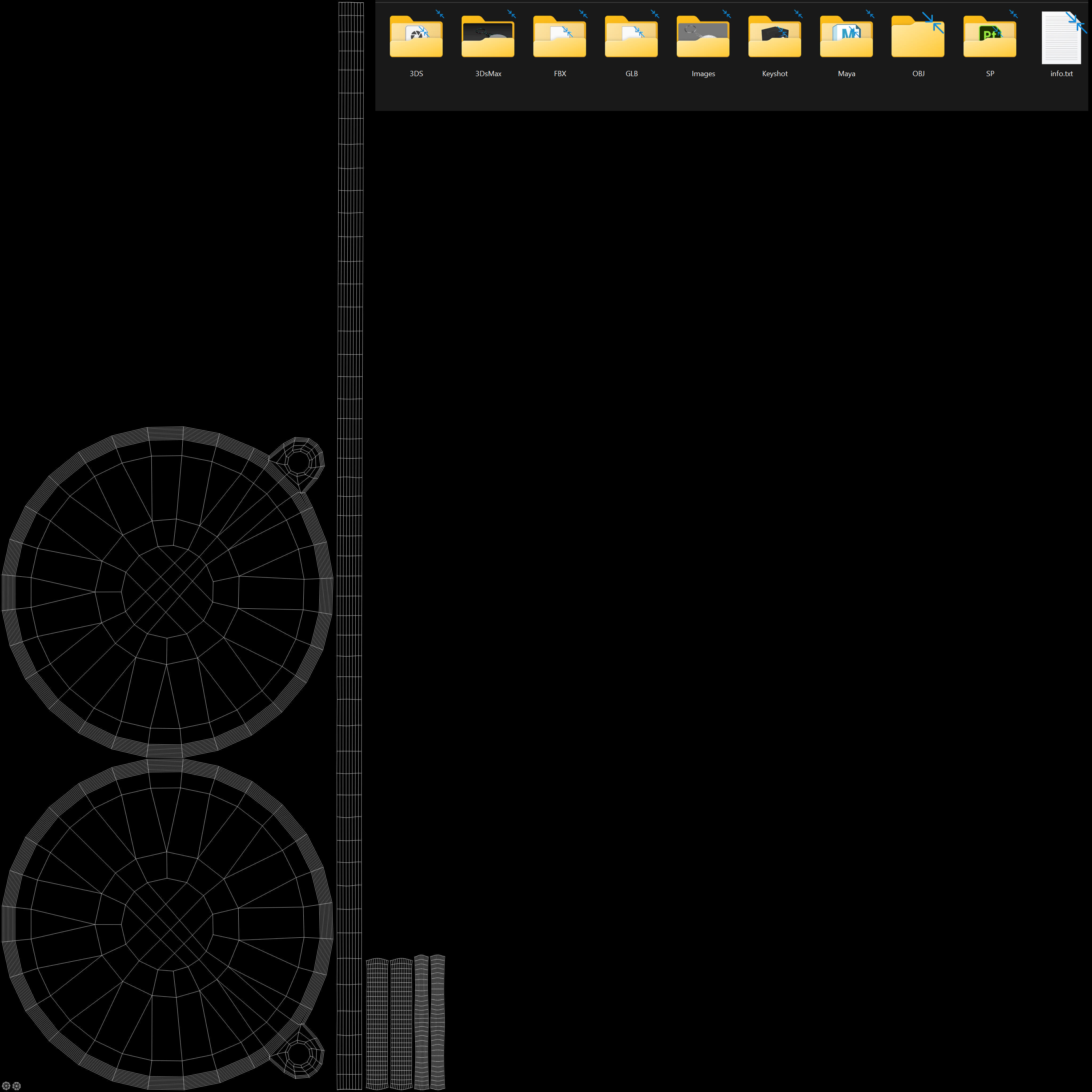 keychain Two 3D Model key ring with chain Low-poly 3D model_2