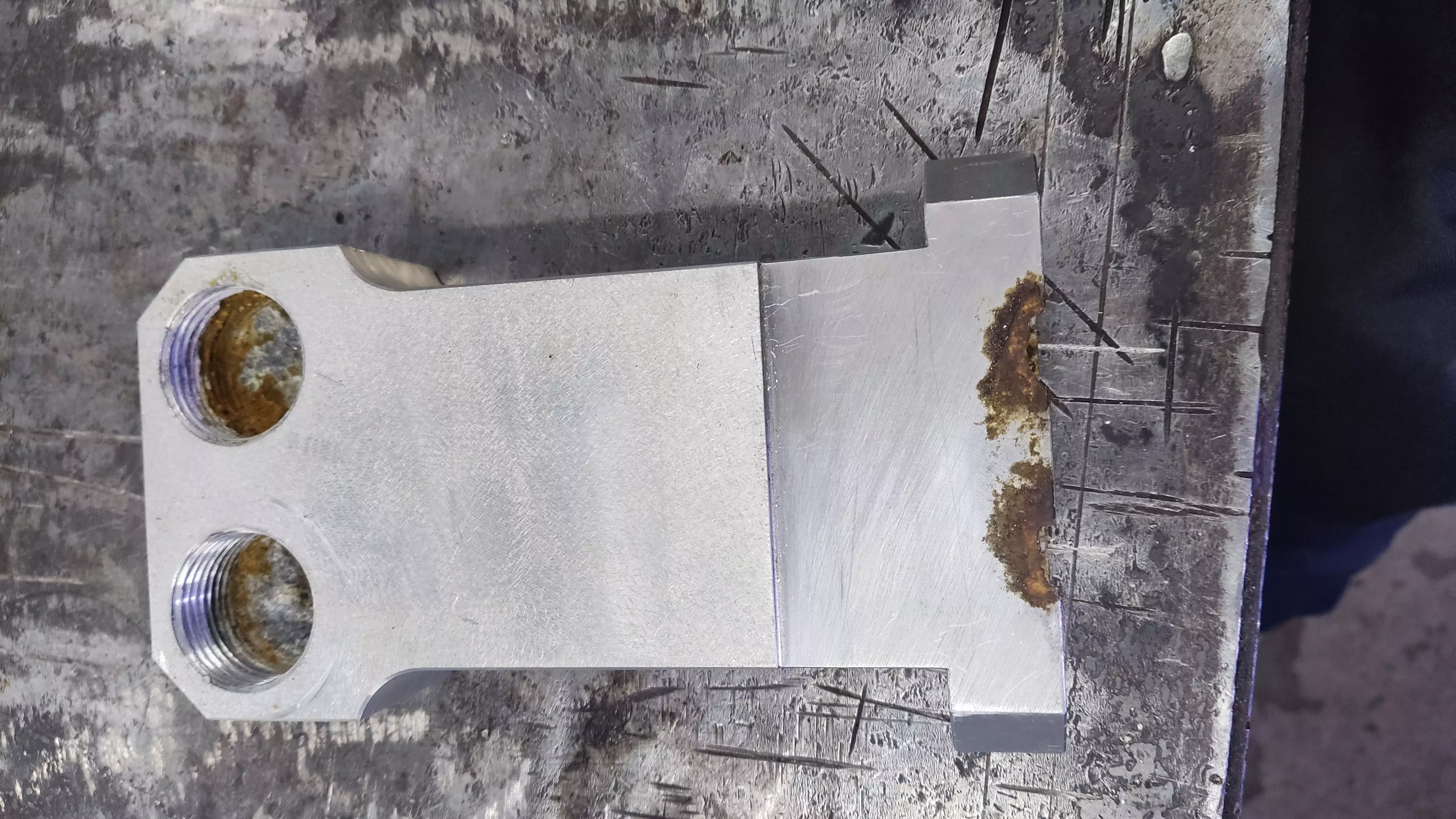 Industrial water manifold block dual inlet and outlet rust rer 3D print model_0