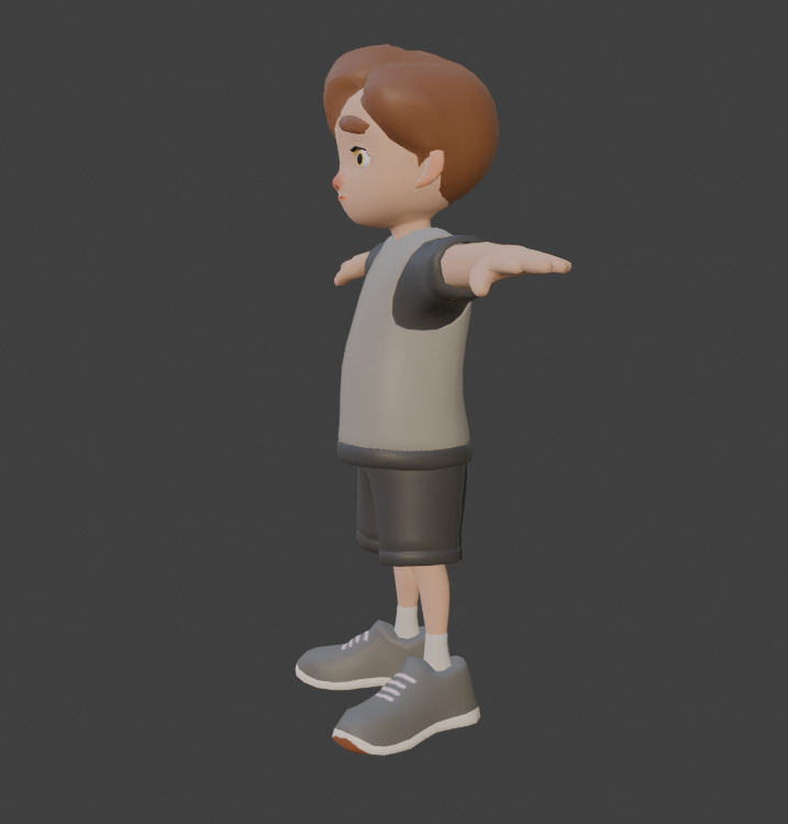 Little boy Low-poly 3D model_5