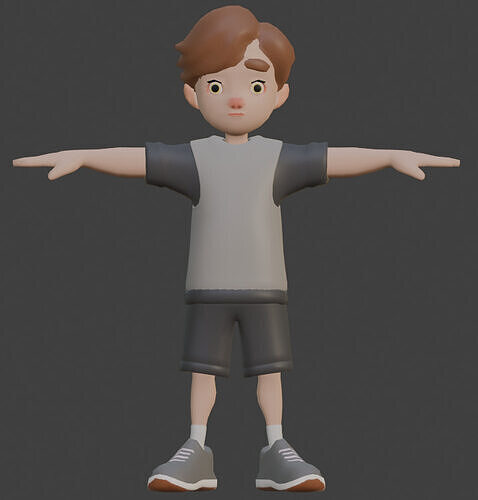 Little boy Low-poly 3D model