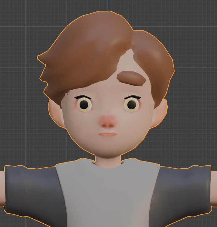 Little boy Low-poly 3D model_2