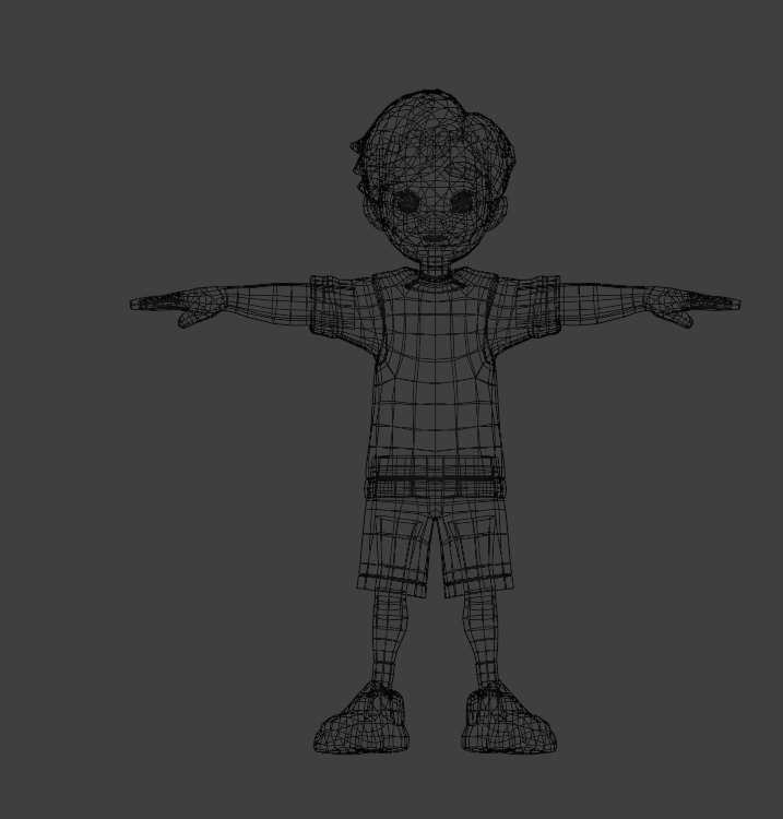 Little boy Low-poly 3D model_3