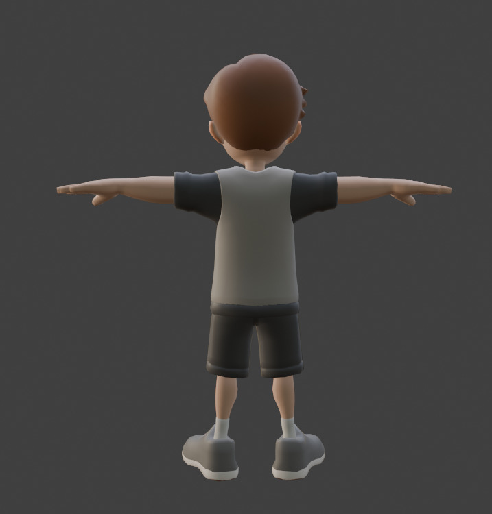 Little boy Low-poly 3D model_8