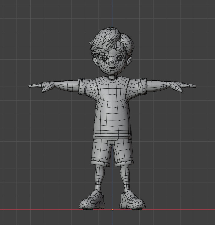 Little boy Low-poly 3D model_4