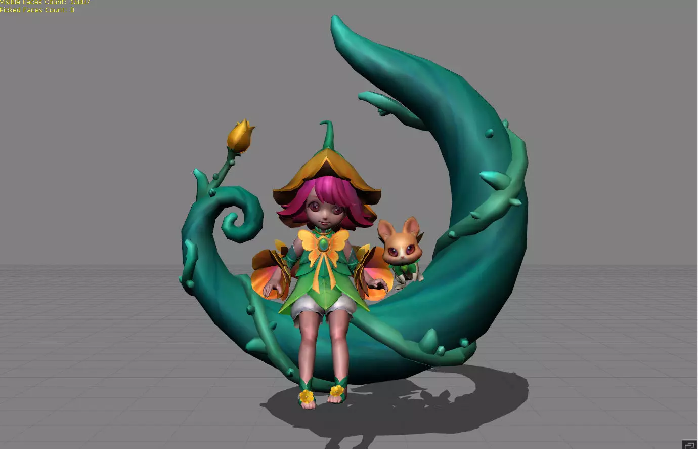 Change Floral Elfo Low-poly 3D model_0