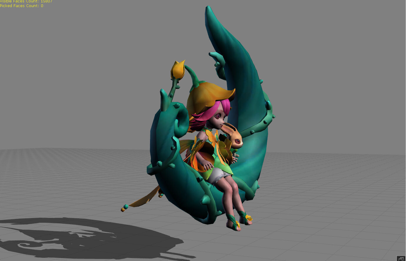 Change Floral Elfo Low-poly 3D model_3