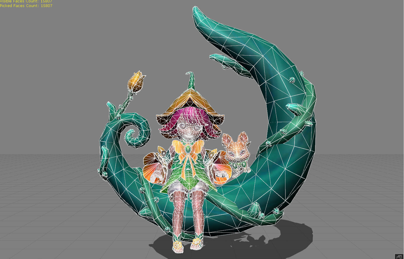 Change Floral Elfo Low-poly 3D model_6