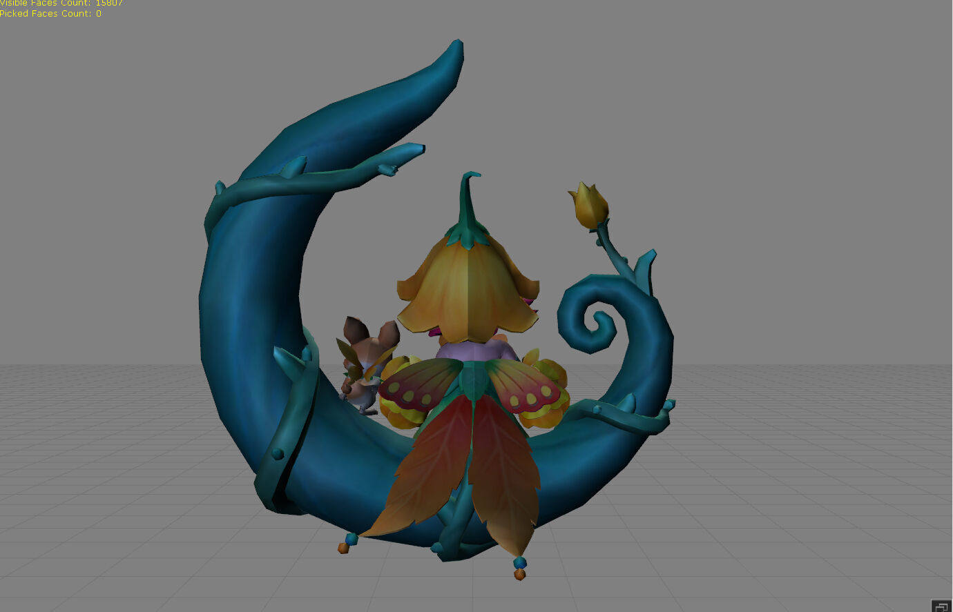 Change Floral Elfo Low-poly 3D model_5