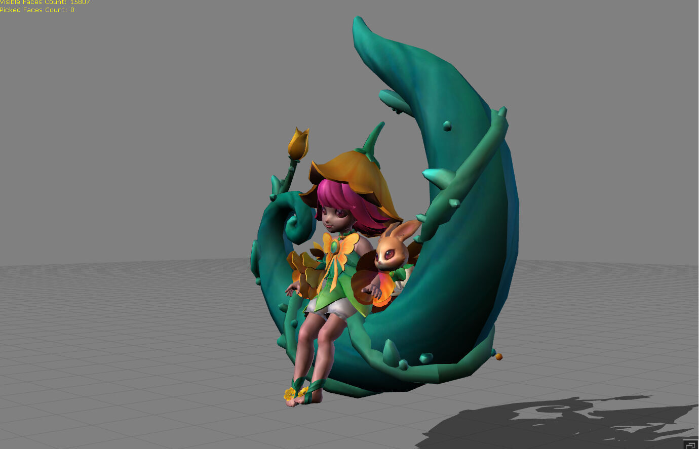 Change Floral Elfo Low-poly 3D model_4