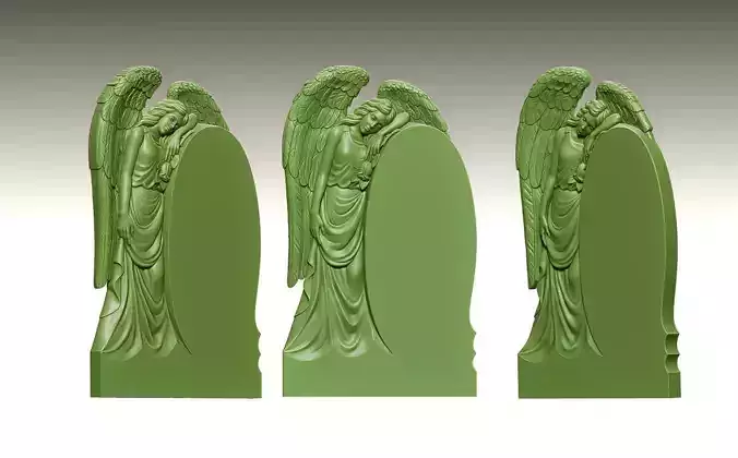 Angel Leaning on an Oval Tombstone