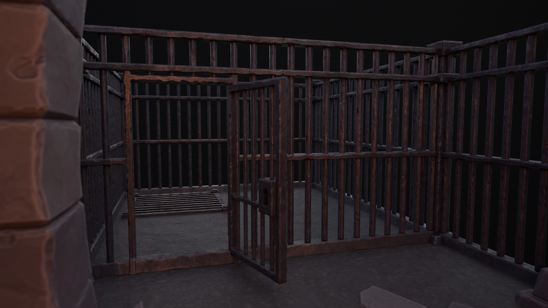 Stylized dungeon modular assets Low-poly 3D model_10