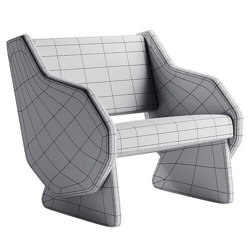 Bex armchair Low-poly 3D model 3
