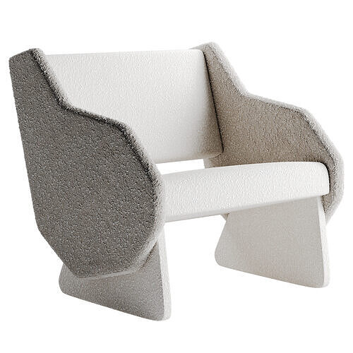 Bex armchair Low-poly 3D model 2