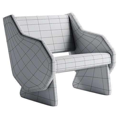 Bex armchair Low-poly 3D model 7
