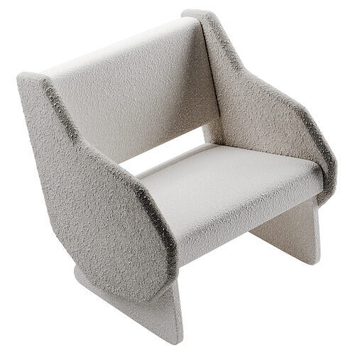 Bex armchair Low-poly 3D model 4