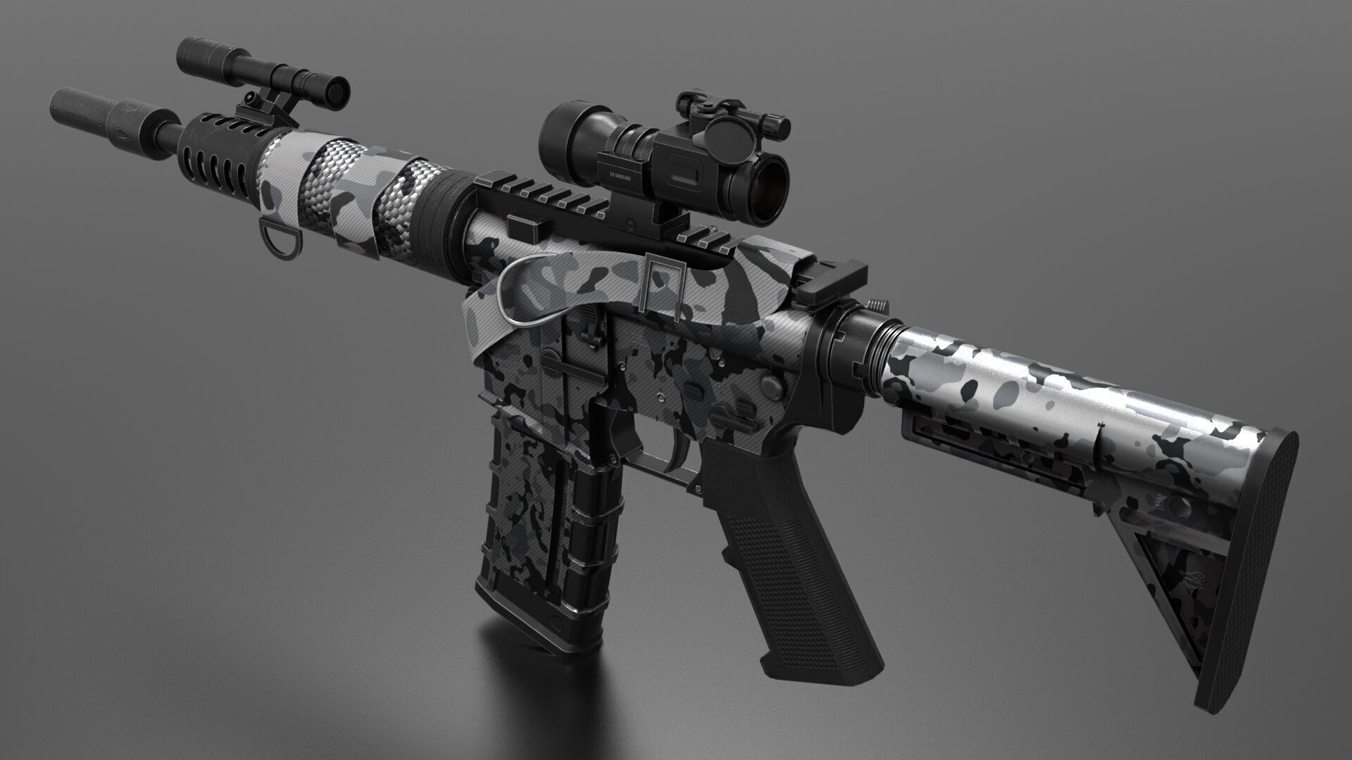 m4A1 Gun Fps - Tps Low-poly 3D model_4