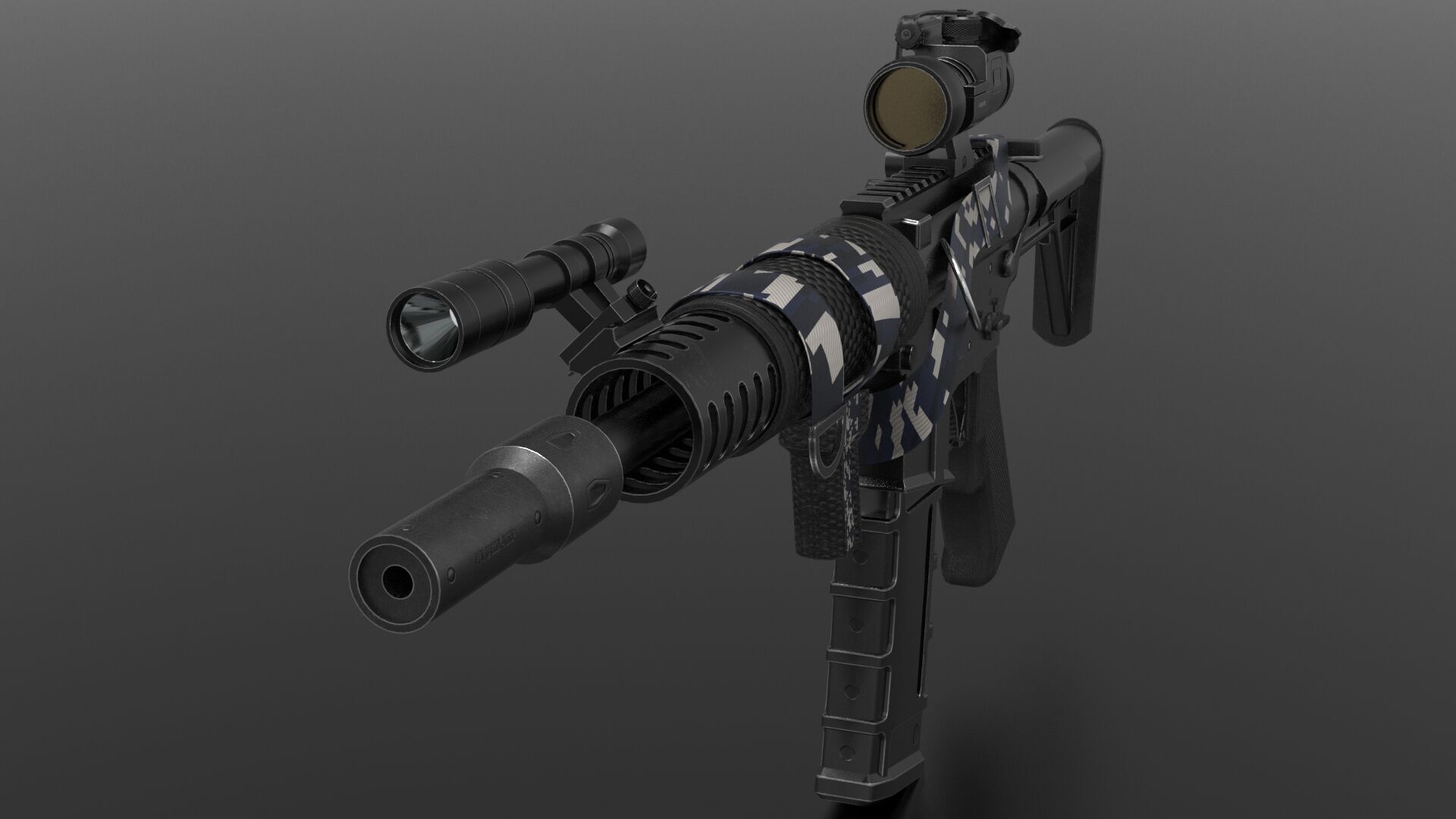 m4A1 Gun Fps - Tps Low-poly 3D model_7