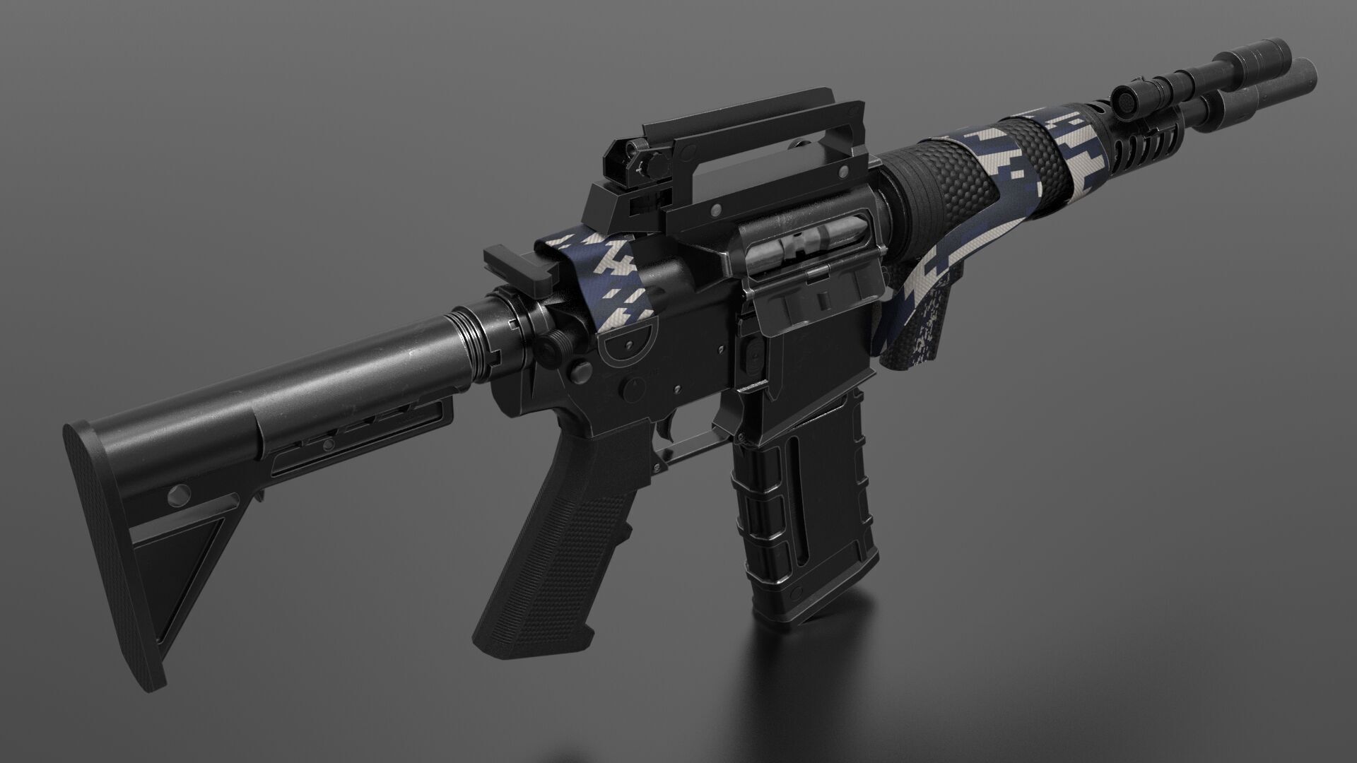 m4A1 Gun Fps - Tps Low-poly 3D model_6
