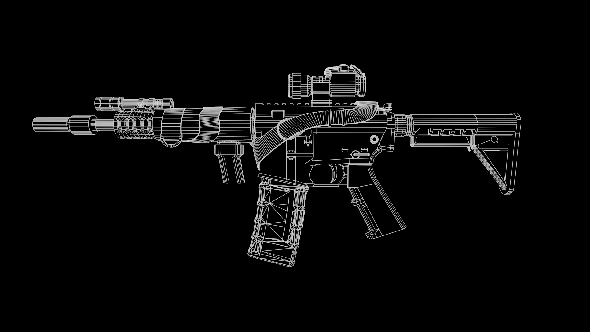 m4A1 Gun Fps - Tps Low-poly 3D model_17